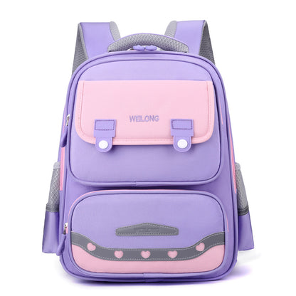 Burden-reducing Spine Protection Fashion Color Contrast Schoolbag