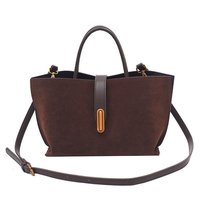 French Retro Portable Bucket Women's Shoulder Bag