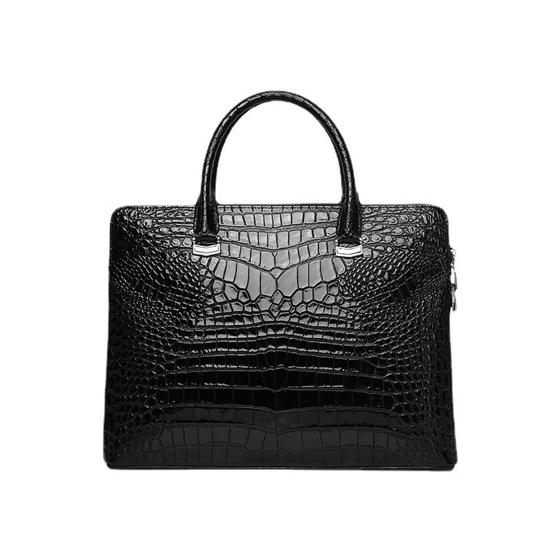 mens casual crocodile belly pattern briefcase