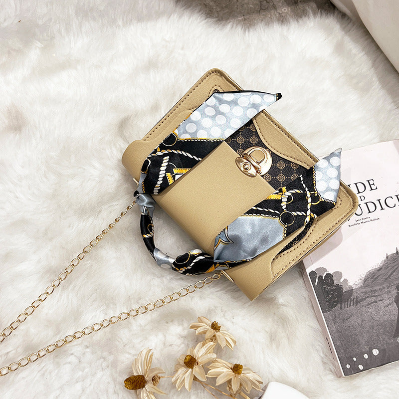 fashion small square bag vintage print ladies