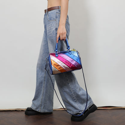 Color Contrast Patchwork Large Capacity Handbag
