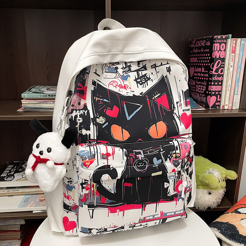 girls harajuku style personalized graffiti simple all match backpack