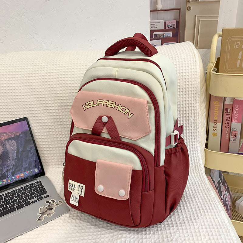 New High School And College Student Schoolbag Spine Protection Large Capacity