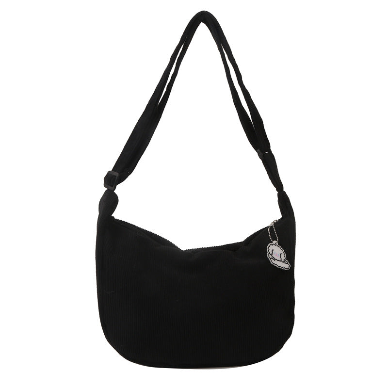 corduroy idle style all match artistic one shoulder messenger bag student casual female simple