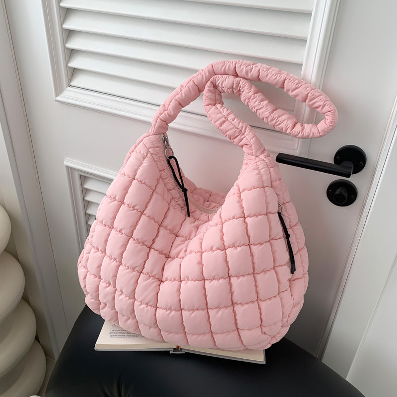 pleated cloud bag single shoulder crossbody bubble bag down cotton padded jacket