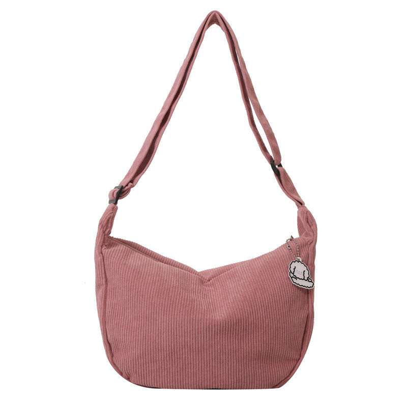 corduroy idle style all match artistic one shoulder messenger bag student casual female simple