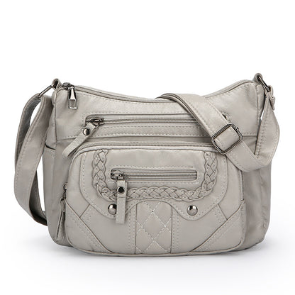 advanced texture soft leather shoulder messenger bag