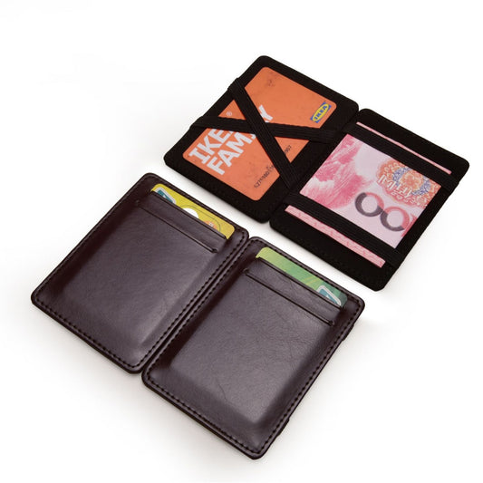 flip pu magic wallet business card holder bags