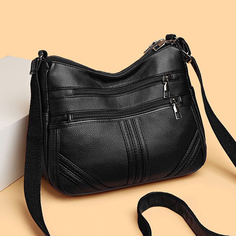 new soft leather textured crossbody bag for middle aged people women