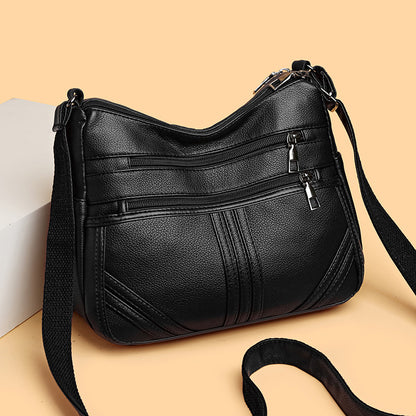 new soft leather textured crossbody bag for middle aged people women