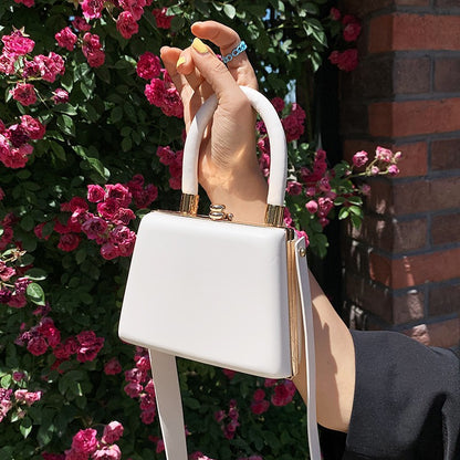 Contrast Color Artistic Ethnic Style Portable Clip Bag