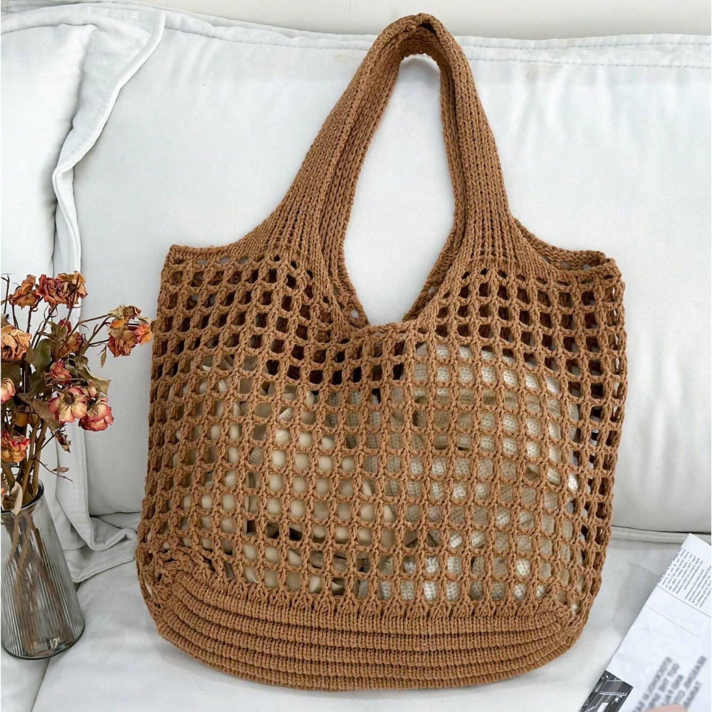 New Simple Large Capacity Knitted Handbag