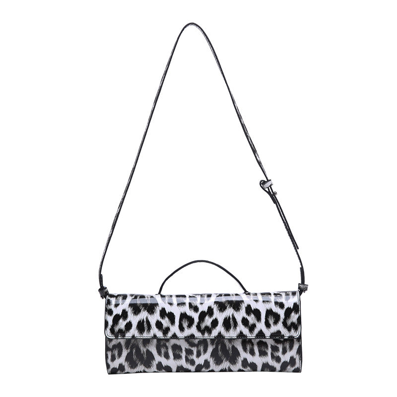 womens casual all match leopard print portable shoulder bag
