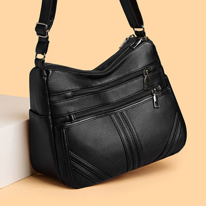 new soft leather textured crossbody bag for middle aged people women