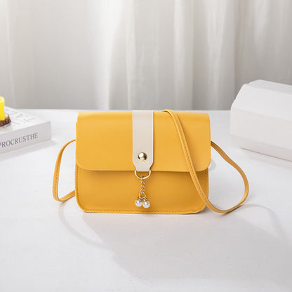 womens everyday joker contrast pearl pendant small square bag