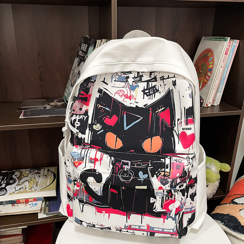 girls harajuku style personalized graffiti simple all match backpack