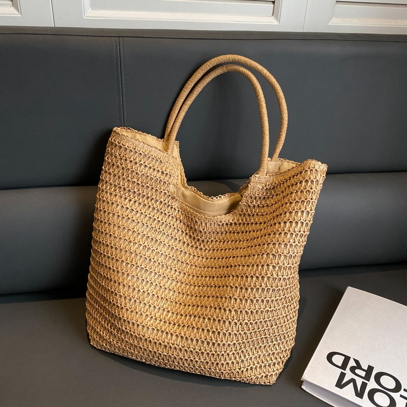 womens fashion large capacity straw bag
