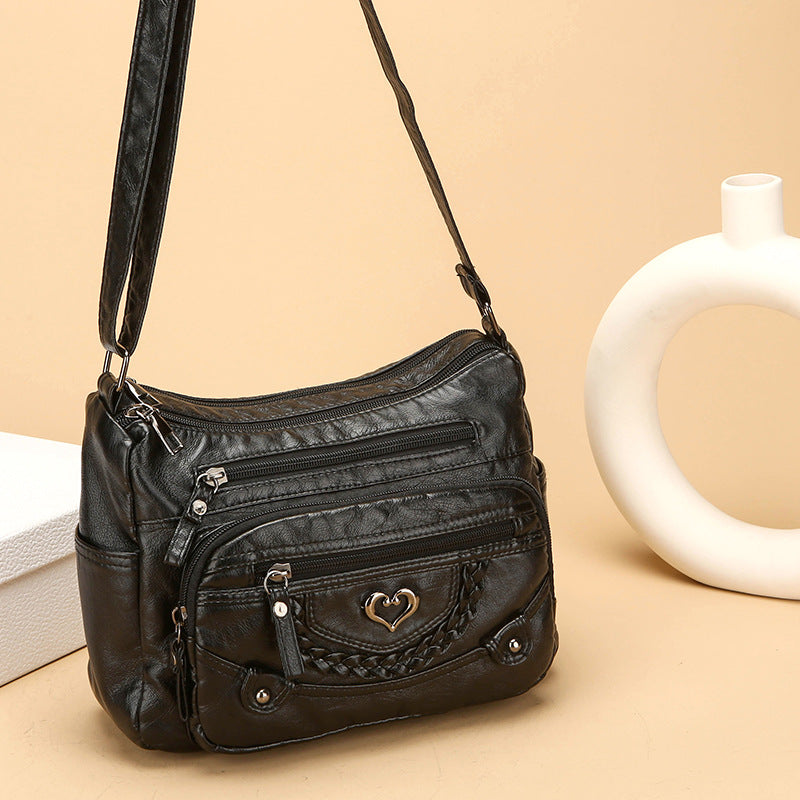 womens fashion shoulder large capacity multi pocket messenger bag