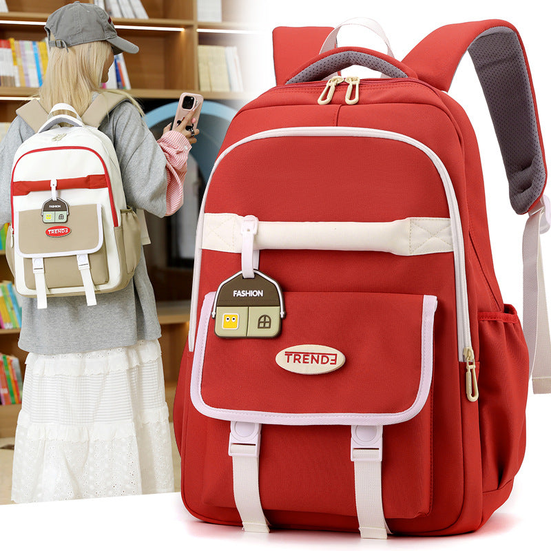 New Preppy Style Girls Casual Multicolor Lightweight Double-shoulder Backpack