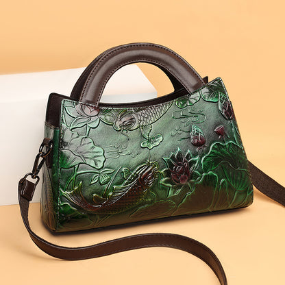 Elegant Retro Embossing Crossbody Large Capacity Shoulder Bag