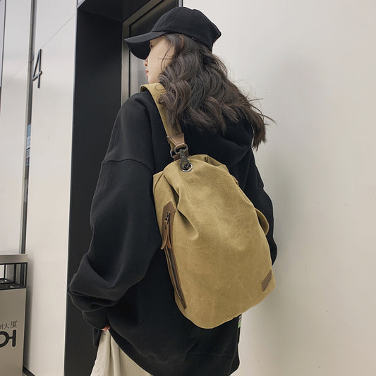 simple leisure commute mens large capacity travel sling bag crossbody bag