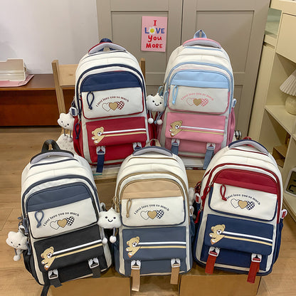 Student Portable Burden Alleviation Middle School High School Girl Large Capacity Backpack