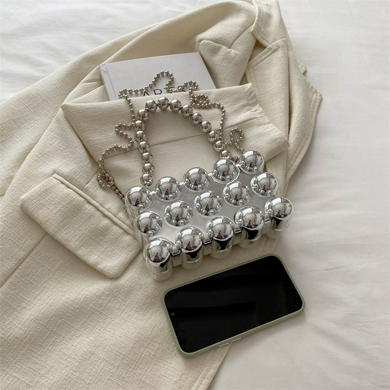 acrylic fashion dinner bag pearl hand