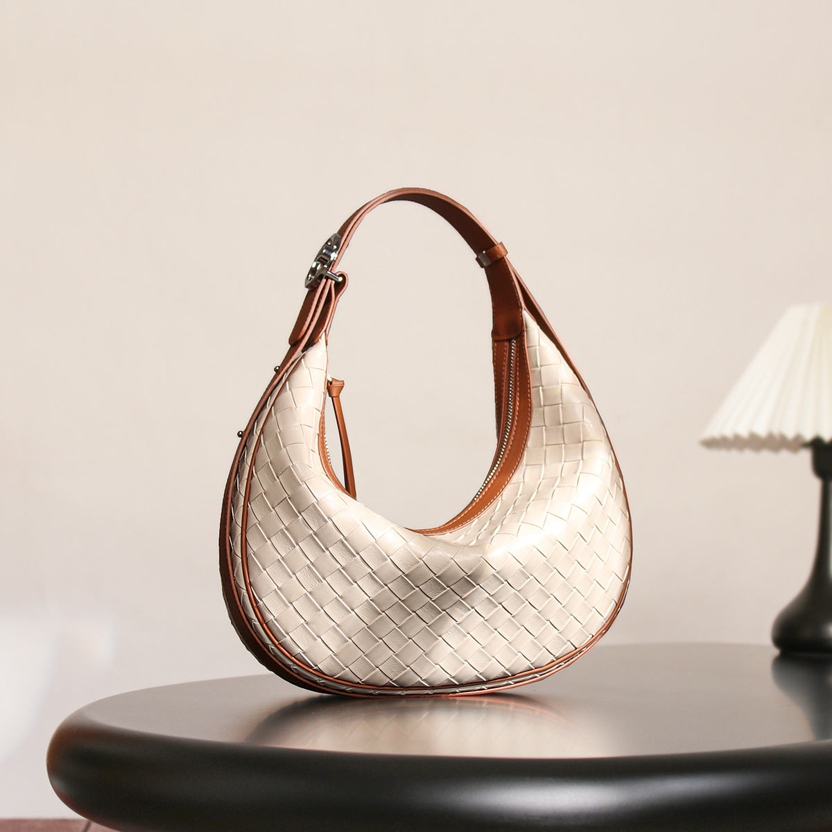 design niche genuine leather bag womens woven