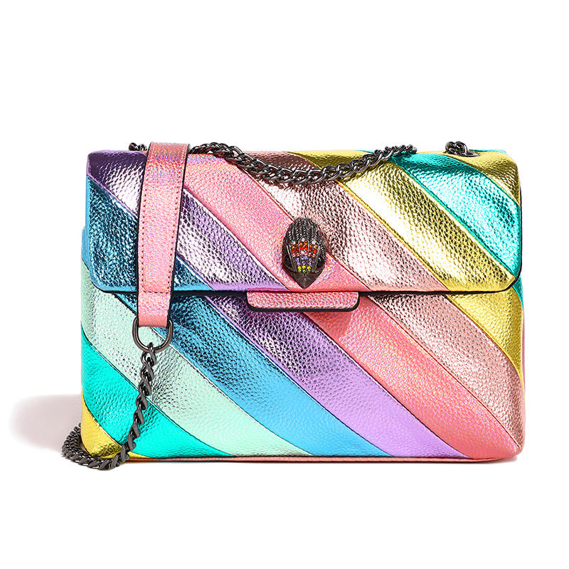 womens stitching chain shoulder messenger bag