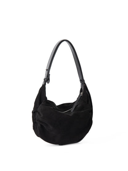 Women's Suede Shoulder Crossbody Dumpling Bag