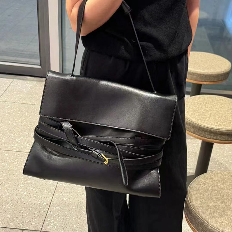 portable shoulder bag with buckle crossbody