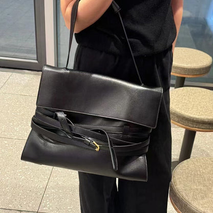 portable shoulder bag with buckle crossbody