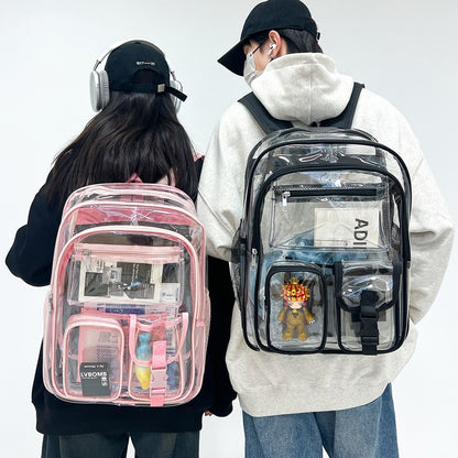 transparent backpack pvc large capacity student schoolbag