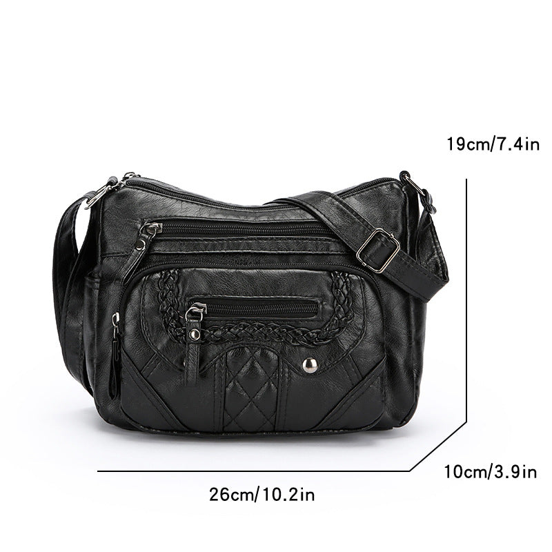 advanced texture soft leather shoulder messenger bag