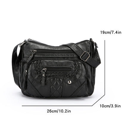 advanced texture soft leather shoulder messenger bag
