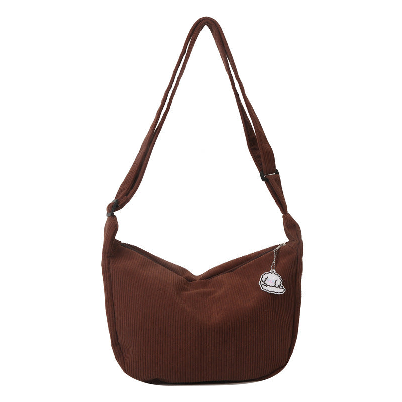 corduroy idle style all match artistic one shoulder messenger bag student casual female simple