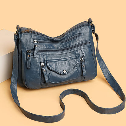 fashion womens soft leather large capacity shoulder bag