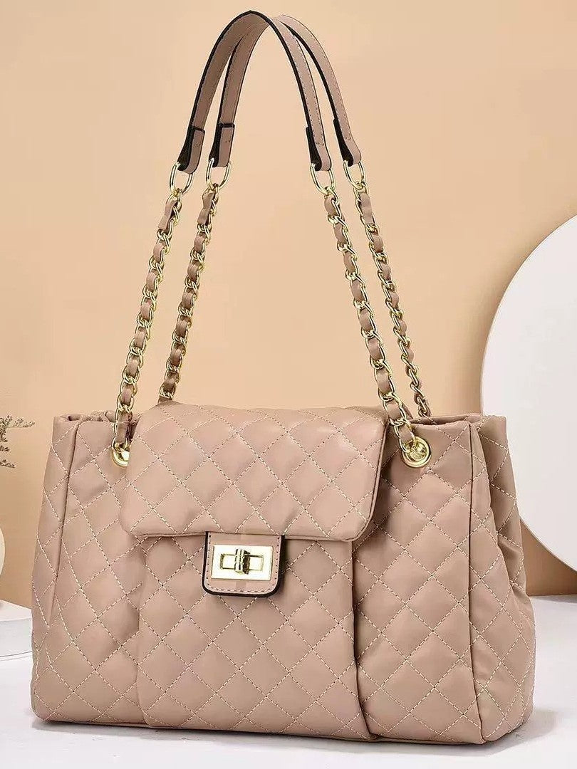 womens solid color simple embroidery thread rhombus large capacity chain shoulder messenger bag