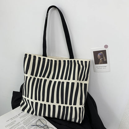 simple design canvas bag female zipper