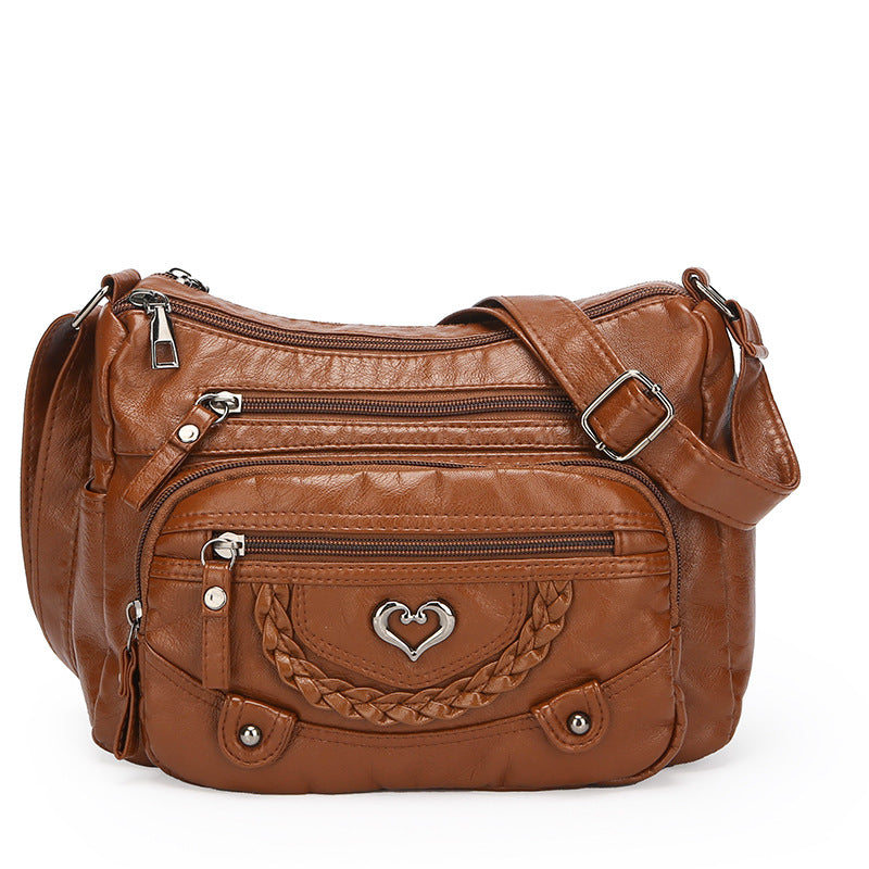 womens fashion shoulder large capacity multi pocket messenger bag