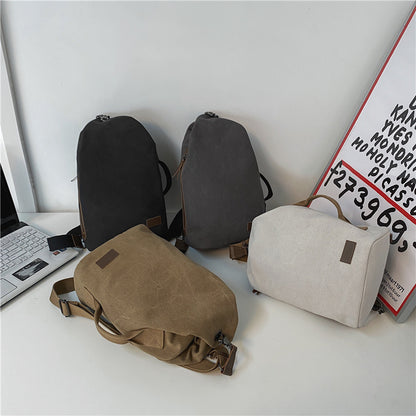 simple leisure commute mens large capacity travel sling bag crossbody bag