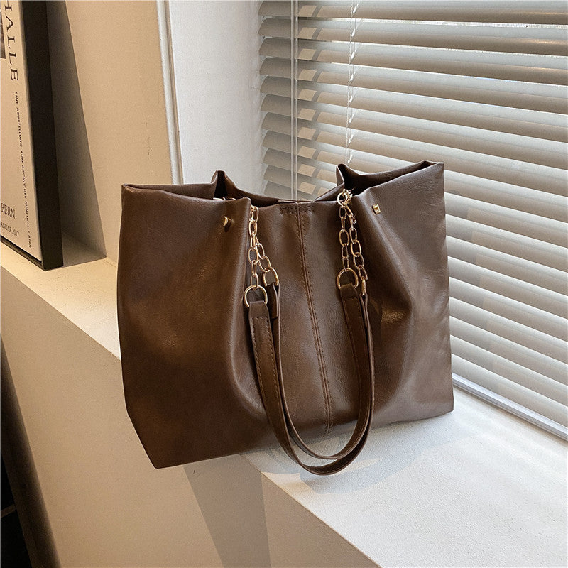soft surface high quality bag chain shoulder bag large capacity totes