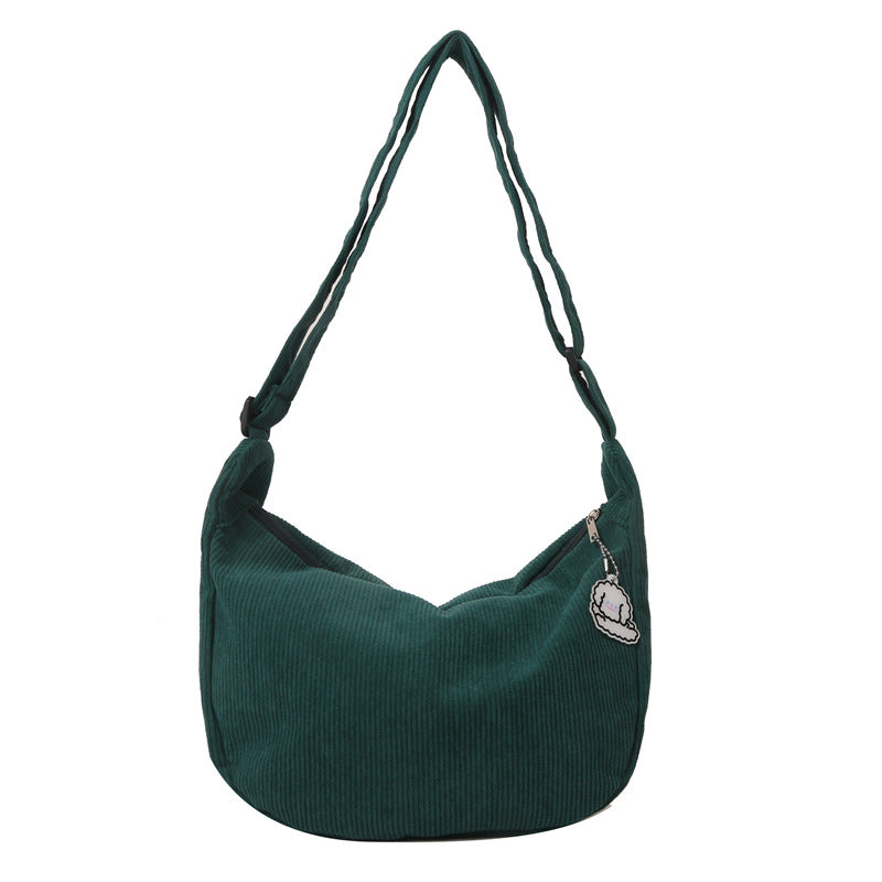 corduroy idle style all match artistic one shoulder messenger bag student casual female simple
