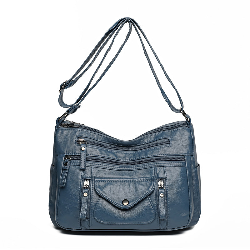 fashion womens soft leather large capacity shoulder bag