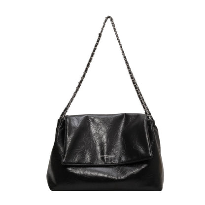 high grade pu soft leather large capacity underarm chain shoulder bag