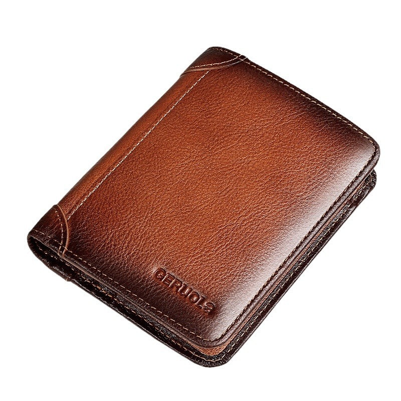 genuine leather anti theft swiping ultra thin cheng e wallet