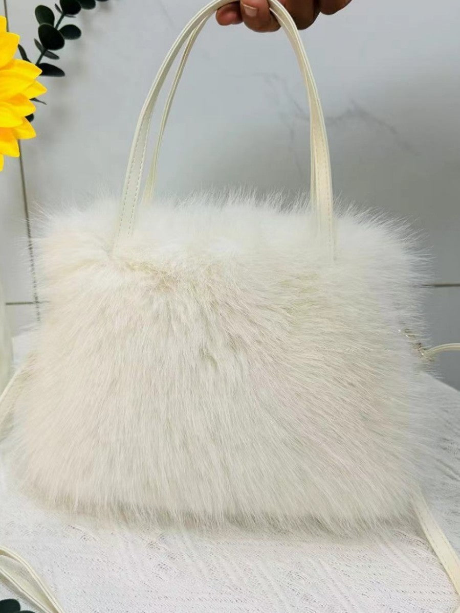 Furry Portable And Fashion Pearl Crossbody Bag