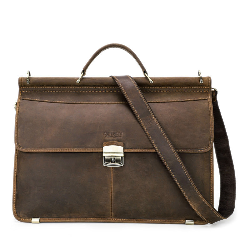 computer mens business briefcase large capacity cowhide mens bag
