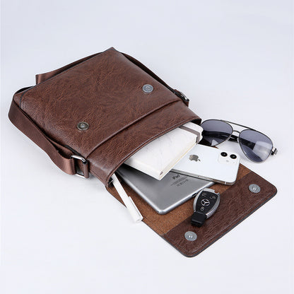 casual simple business leather waterproof mens bag