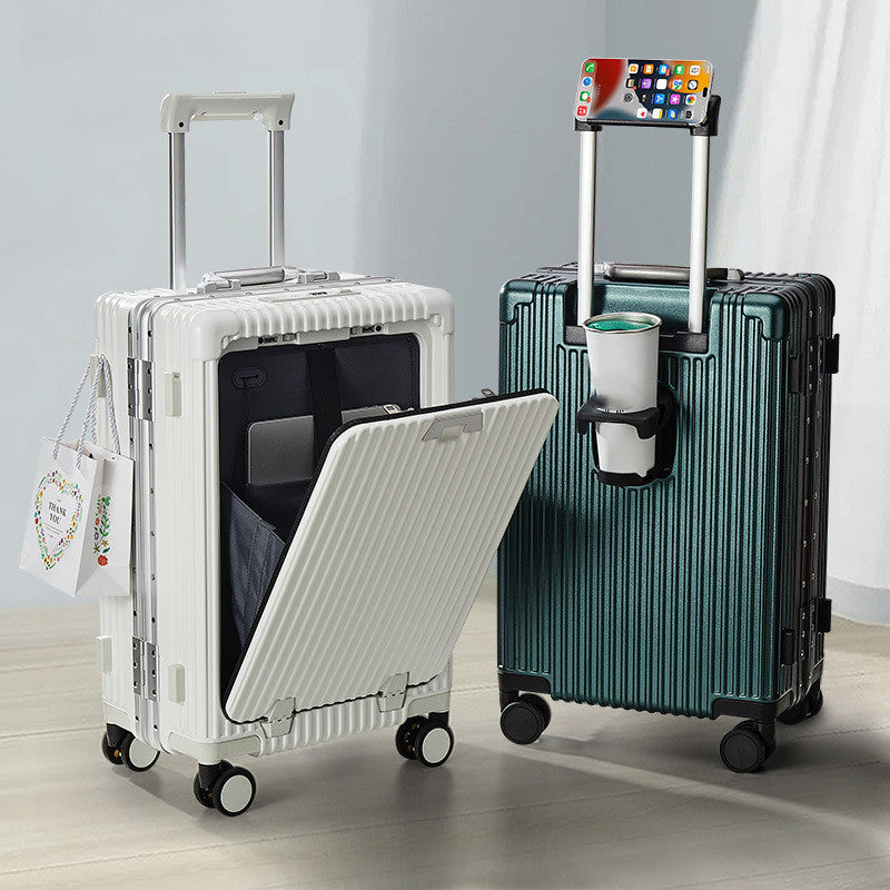 multifunctional business trolley case with water cup holder